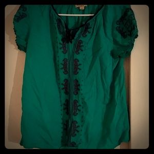 Boho elephant embroidered top